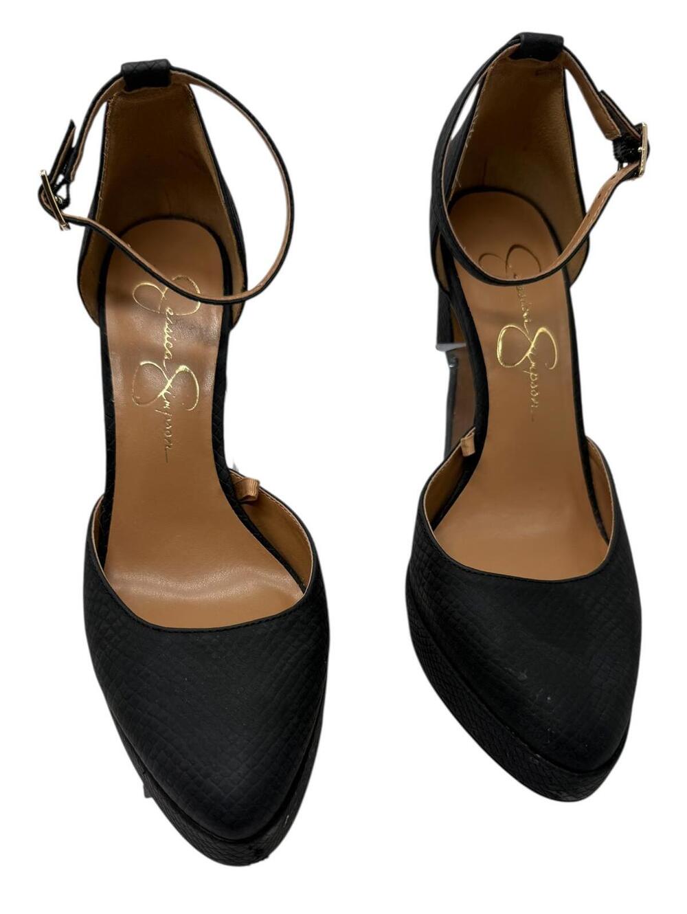 Jessica Simpson Black Ankle Strap Platform Heels - Picture 2 of 14